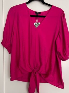 Fuchsia C&A Blouse – Lightweight Viscose – Size 42 (L)